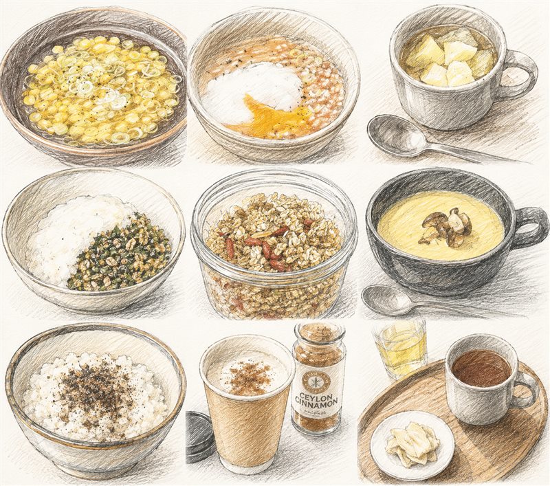 9種類の薬膳食材を盛り付けた皿